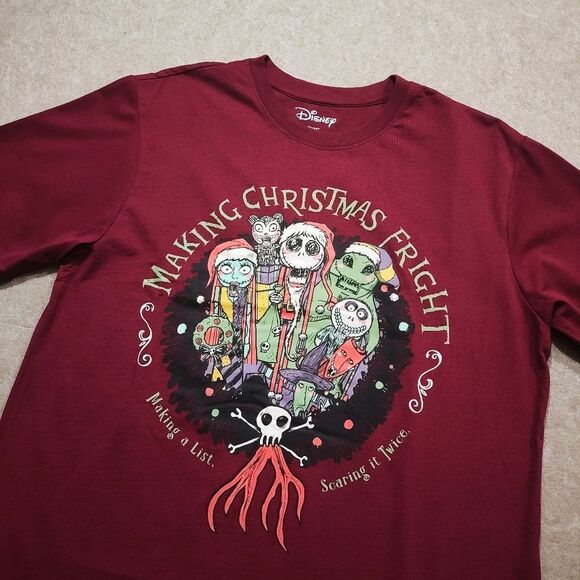 Disney Nightmare Before Christmas Shirt Sleeve Unisex T-Shirt Medium #G - Picture 1 of 4